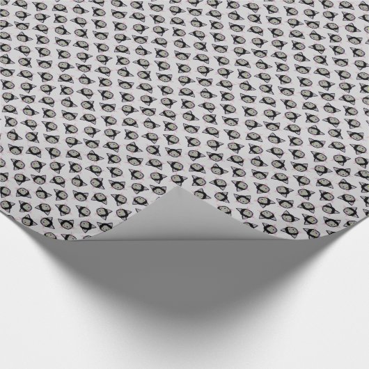 Halloween Black Cat Face Pattern Cadeaupapier (Hoek)