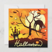 Halloween Black Cat Feestdagenkaart (Voorkant)