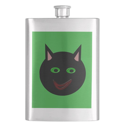 Halloween Black Cat Flasks Heupfles (Voorkant)