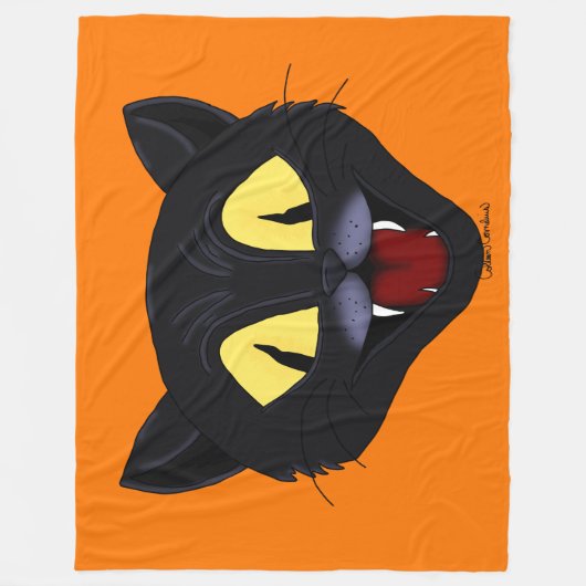 Halloween Black Cat Fleece Deken (Voorkant)