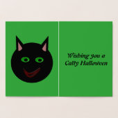 Halloween Black Cat Folie Kaart (Binnen)