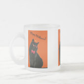 Halloween Black Cat Glass Mok Rasset (Links)