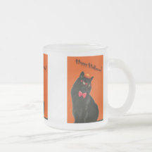 Halloween Black Cat Glass Mok Rasset