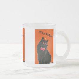 Halloween Black Cat Glass Mok Rasset