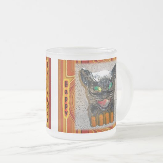 Halloween Black Cat Glass Mok Rasset (Voorkant rechts)