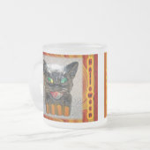 Halloween Black Cat Glass Mok Rasset (Voorkant links)