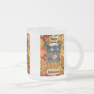 Halloween Black Cat Glass Mok Rasset