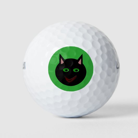 Halloween Black Cat Golf Ball Golfballen (Voorkant)