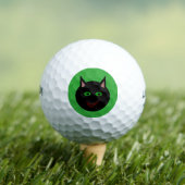 Halloween Black Cat Golf Ball Golfballen (Insitu Shirt)