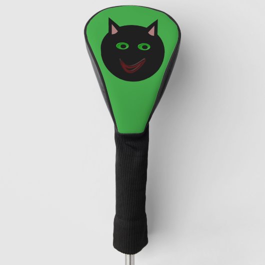 Halloween Black Cat Golf Driver Hoesje Golfheadcover (Voorkant)
