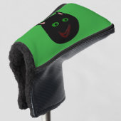 Halloween Black Cat Golf Putter Hoesje Golfheadcover (3/4 voorkant)