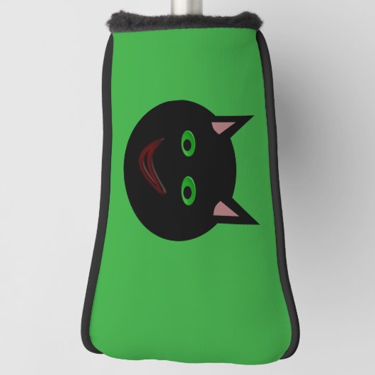 Halloween Black Cat Golf Putter Hoesje Golfheadcover (Draai 90)