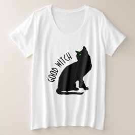 Halloween Black Cat Good Witch Grote Maat T-shirt