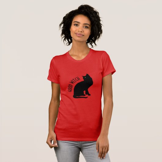 Halloween Black Cat Good Witch Women's T-Shirt (Voorkant volledig)