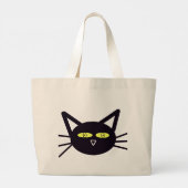 Halloween Black Cat Grote Tote Bag (Achterkant)