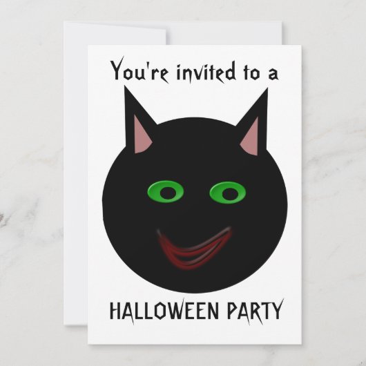 Halloween Black Cat Halloween Party  Kaart (Voorkant)