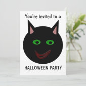Halloween Black Cat Halloween Party  Kaart (Staand voorkant)
