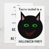 Halloween Black Cat Halloween Party  Kaart (Voorkant / Achterkant)