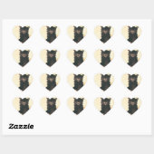  HALLOWEEN Black Cat Hart Sticker (Vel)