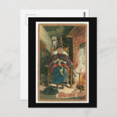 Halloween Black Cat, heks and Owl Briefkaart (Voorkant / Achterkant)