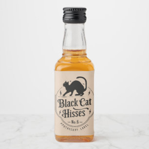 Halloween Black Cat Hisses Apotheek labels Likeurfles Etiket