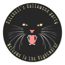 Halloween Black Cat Hissing Fun Slogan Sticker