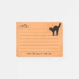 Halloween Black Cat Iconic Silhouette Sinaasappel Post-it® Notes