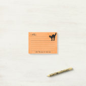 Halloween Black Cat Iconic Silhouette Sinaasappel Post-it® Notes (Op bureau)