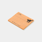 Halloween Black Cat Iconic Silhouette Sinaasappel Post-it® Notes (Schuin)