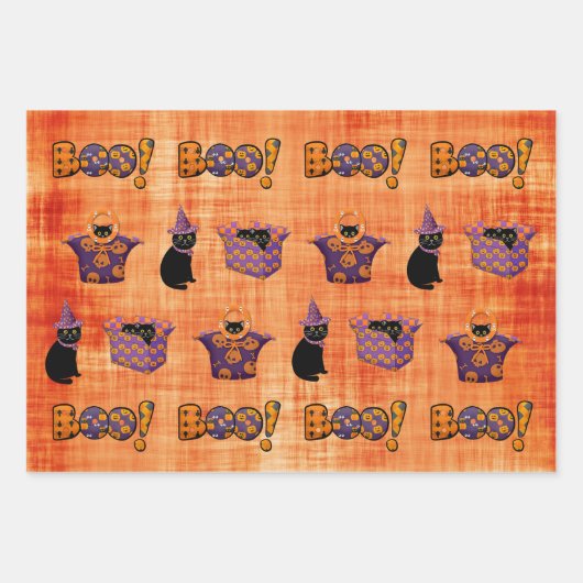 Halloween Black Cat Inpakpapier Vel (Voorkant)