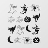 Halloween black cat jack o lantaarns spookheks raamsticker (Vel)