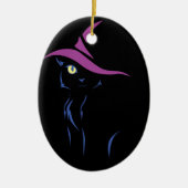 Halloween Black Cat Keramisch Ornament (Voorkant)