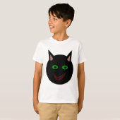 Halloween Black Cat Kinder T Shirt (Voorkant volledig)