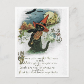 Halloween Black Cat Kitten Mice Mouse Postcard Briefkaart