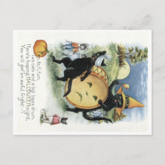 Halloween Black Cat Kitten Mice Mouse Postcard Feestdagenkaart