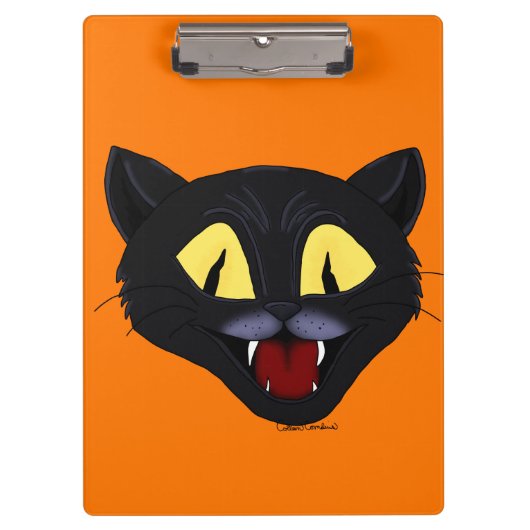Halloween Black Cat Klembord (Voorkant)