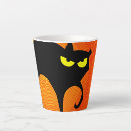 Halloween Black Cat Latte Mok