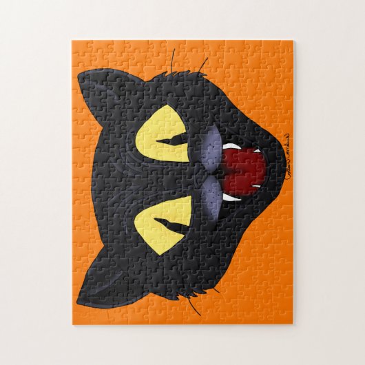 Halloween Black Cat Legpuzzel (Verticaal)