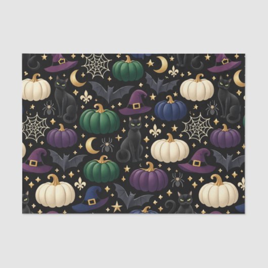 Halloween Black Cat Luxury Tissuepapier (Voorkant)