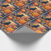 Halloween Black Cat met pompoenen eng Cadeaupapier (Hoek)