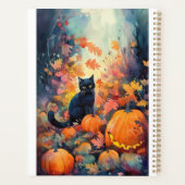 Halloween Black Cat met pompoenen eng Planner (Achterkant)