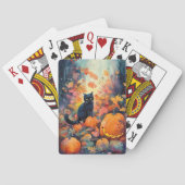 Halloween Black Cat met pompoenen eng Pokerkaarten (Achterkant)