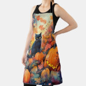 Halloween Black Cat met pompoenen eng Schort (Insitu)