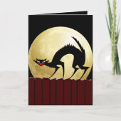 Halloween Black Cat met volle maan Kaart (Voorkant)