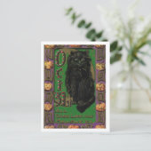 Halloween Black Cat Mice Mouse Postcard Briefkaart (Staand voorkant)