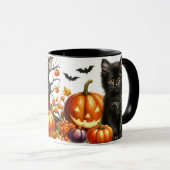 Halloween Black Cat Mok (Voorkant rechts)