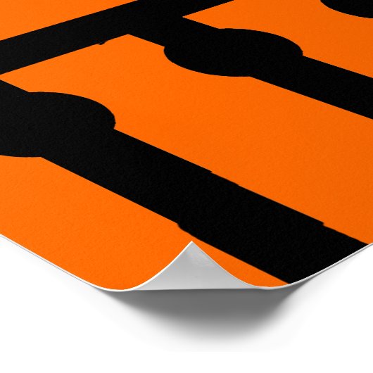 Halloween Black Cat Moon Fence Poster (Hoek)