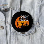 Halloween Black Cat Moon Funny Dark Mode Humor Ronde Button 4,0 Cm (In situ)
