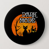 Halloween Black Cat Moon Funny Dark Mode Humor Ronde Button 4,0 Cm (Voorkant)