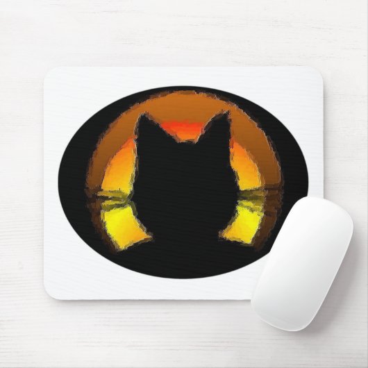Halloween Black Cat Muismat (Met muis)